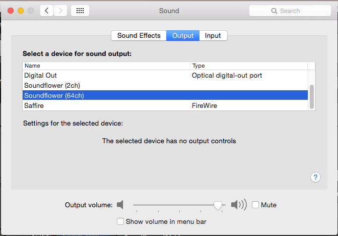Mac Sound Output Preferences